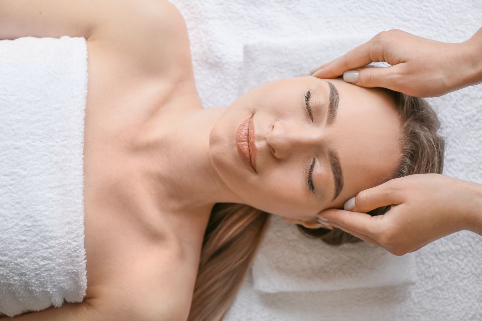 A spa treatment room prepared for a guest